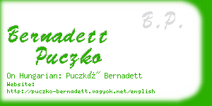 bernadett puczko business card